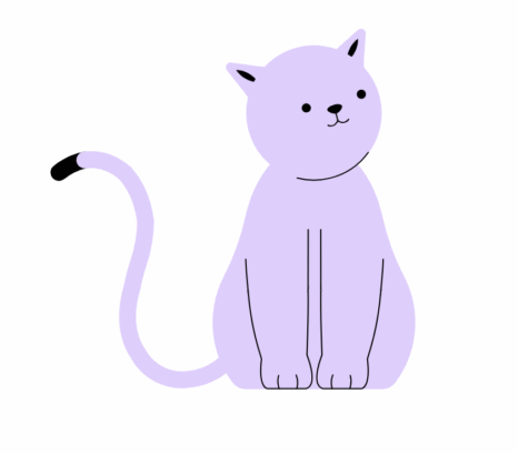 purple cat sitting gif